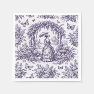 French Woman In a Garden Toile de Jouy Napkins