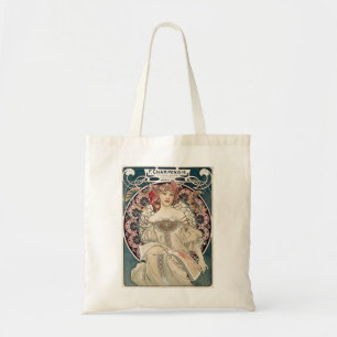 French Woman with Flowers Tote Bag