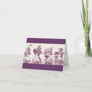 French Women in Hats Antique Note Card
