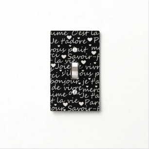 French Words Light Switch Cover