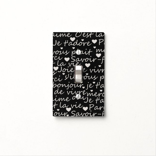 French Words Light Switch Cover (In Situ)