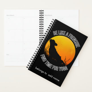 frenchi yoga on sunset black cover planner