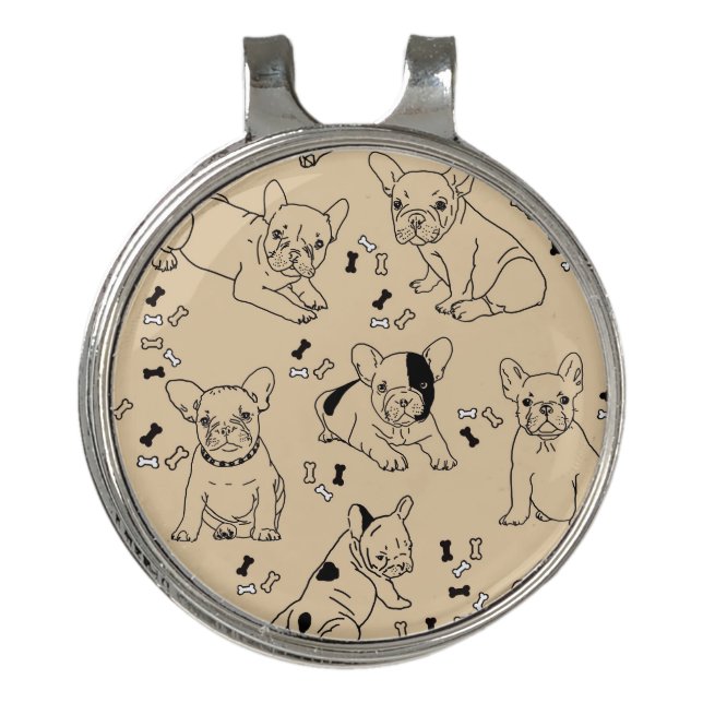 Frenchie and Bones Golf Hat Clip (Front)