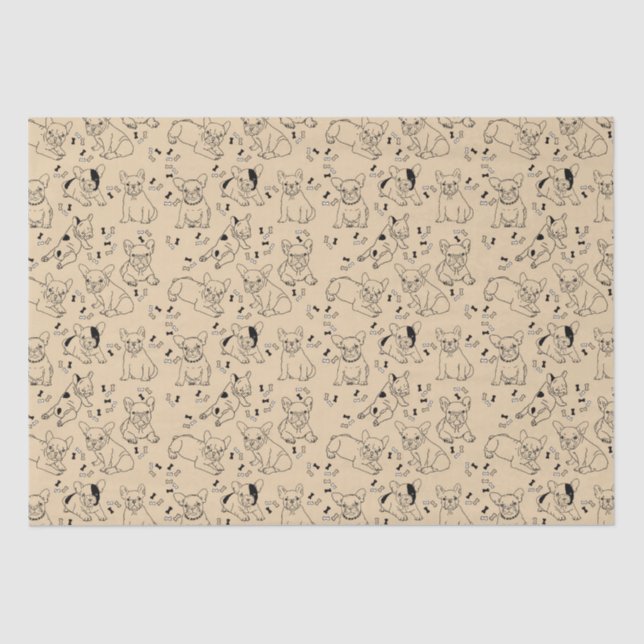 Frenchie and Bones Tissue Paper (Front)