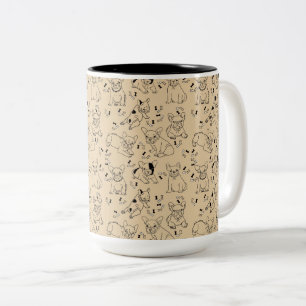 Frenchie and Bones Two-Tone Coffee Mug