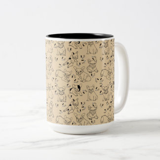 Frenchie and Bones Two-Tone Coffee Mug