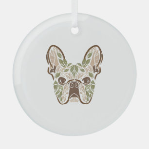 Frenchie art glass ornament