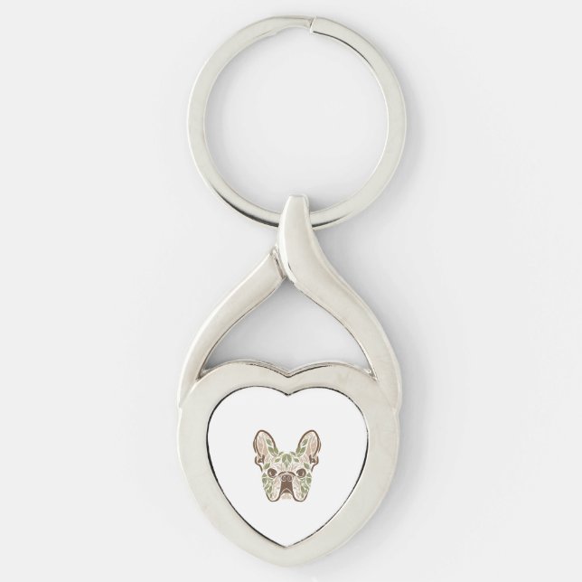 Frenchie art keychain (Front)