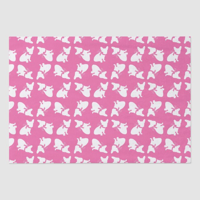 Frenchie Baby Shower French Bulldog Pink Tissue Paper (Front)