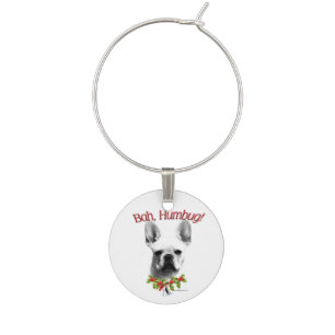 Frenchie Bah Humbug Magnet Wine Charm