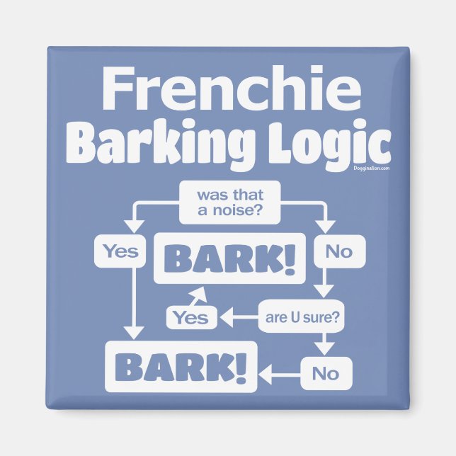 Frenchie Barking Logic Magnet (Front)