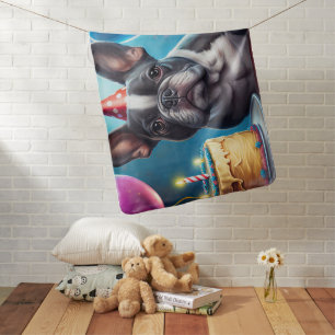 Frenchie Birthday Bash: A Cute French Bulldog Baby Blanket