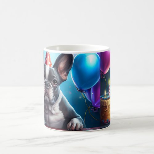 Frenchie Birthday Bash A Cute French Bulldog Coffee Mug