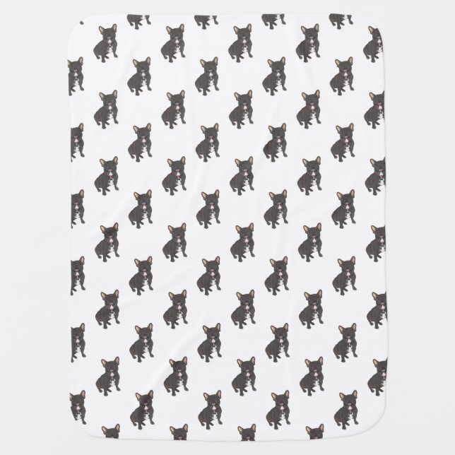 Frenchie (Black Brindle) Baby Blanket (Front)
