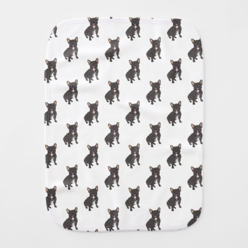 Frenchie Black Brindle Baby Burp Cloth