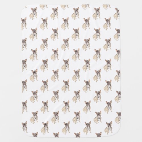 Frenchie Blue Fawn Tricolor Baby Blanket