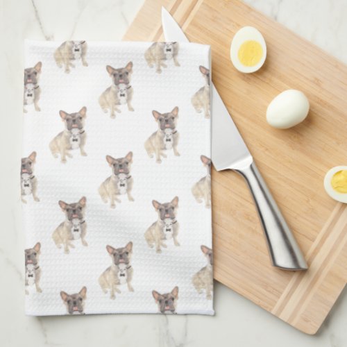 Frenchie Blue Fawn Tricolor Kitchen Towel