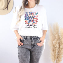 Frenchie Bulldog Mom Patriotic USA Flag