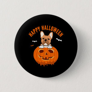 Frenchie Bulldog Pumpkin Costumes Thanksgiving Button
