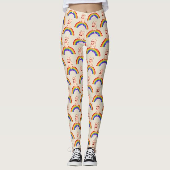 Frenchie celebrates Pride Month on LGBTQ rainbow Leggings