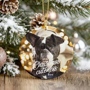 Frenchie Christmas Cuteness Cute Holiday Ornament