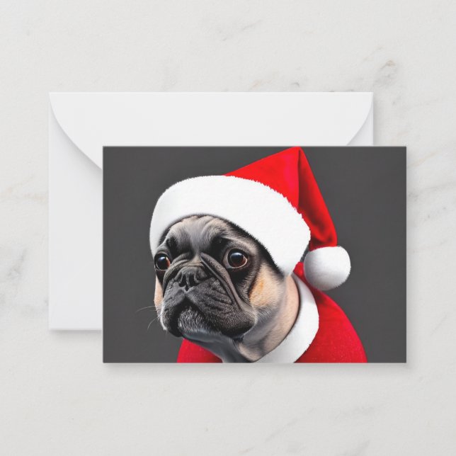 Frenchie Christmas Note Card (Front)
