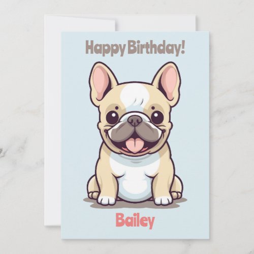 Frenchie cute French Bulldog Birthday Invitation