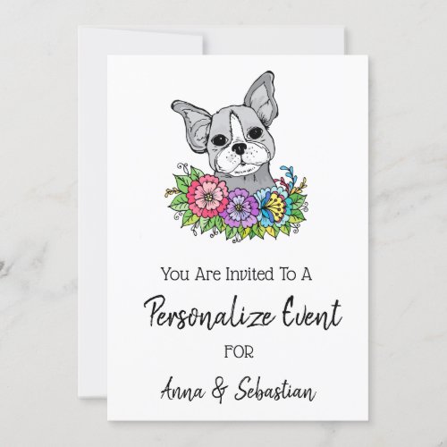  Frenchie  Cute French Bulldog Event Invitation