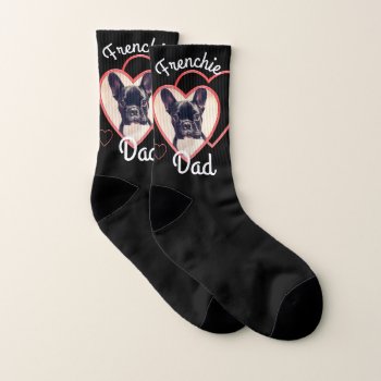 Frenchie Dad Dog  Valentine's Socks by pdphoto at Zazzle