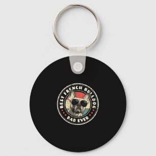 Frenchie Dad Ever Retro French Bulldog Lover Owner Keychain