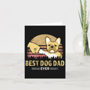 Frenchie Dad Ever Vintage French Bulldog Puppy Lov Card