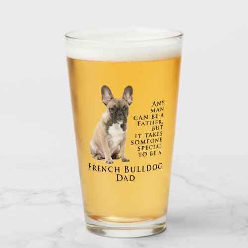 Frenchie Dad Glass Tumbler