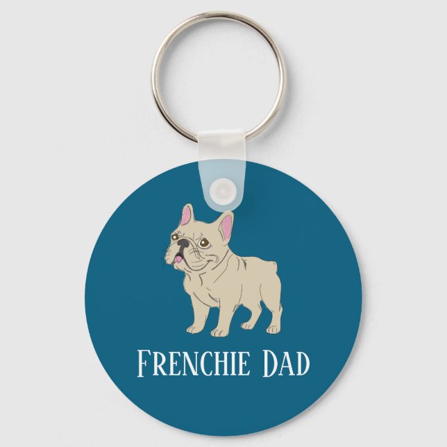 Frenchie Dad Keychain (Front)