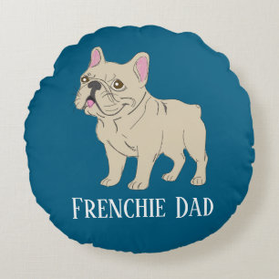 Frenchie Dad Round Pillow