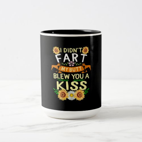 Frenchie Didnt Fart Butt Kiss Dog Mom Mama Two_Tone Coffee Mug