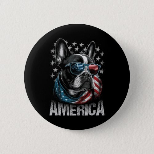 Frenchie Dog American Flag 4th Of July 1  Button