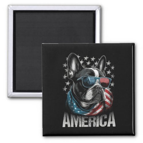 Frenchie Dog American Flag 4th Of July 1  Magnet