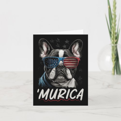 Frenchie Dog American Flag 4th Of July 2  Card