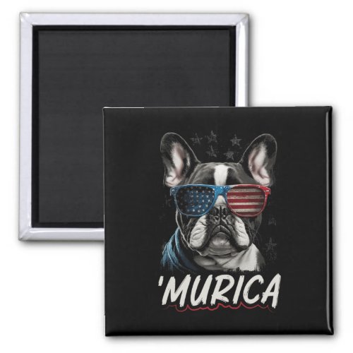 Frenchie Dog American Flag 4th Of July 2  Magnet