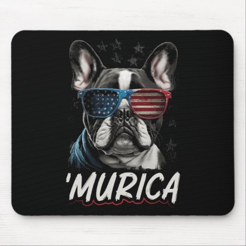Frenchie Dog American Flag 4th Of July 2  Mouse Pad
