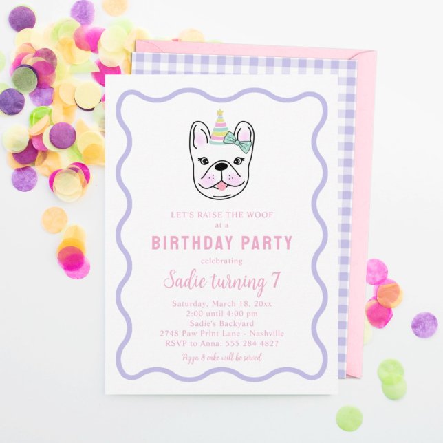 Frenchie Dog Birthday Party Invitation (Creator Uploaded)