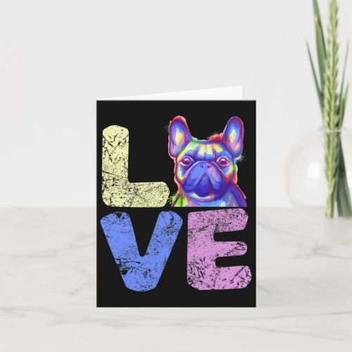 Frenchie Dog Bulldog French Watercolor  Card