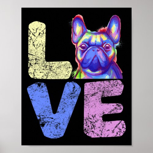 Frenchie Dog Bulldog French Watercolor  Poster