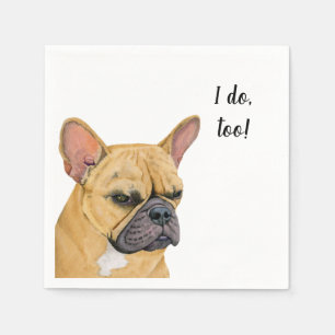 Frenchie Dog Custom Cocktail Napkin