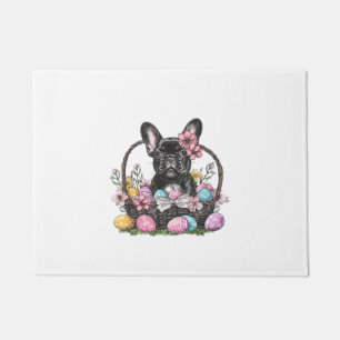 Frenchie Dog Easter Frenchie Dog Eggs Artwork T-Sh Doormat