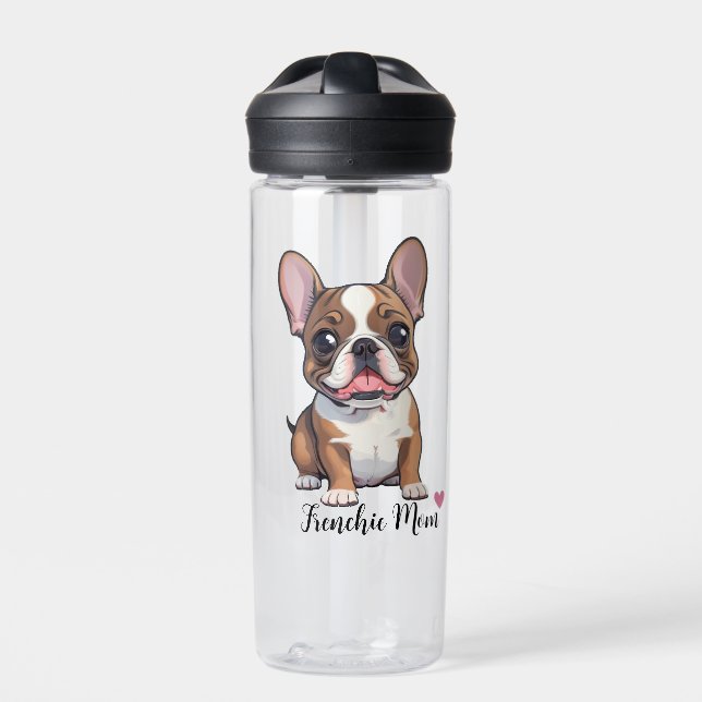 Frenchie Dog Mom Clear Water Bottle (Front)