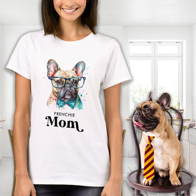 Frenchie Dog MOM Personalized Retro French Bulldog T-Shirt (Creator Uploaded)