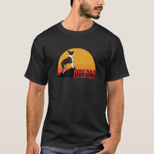Frenchie Dog Pet Cute Love Sunset Retro Dad T-Shirt