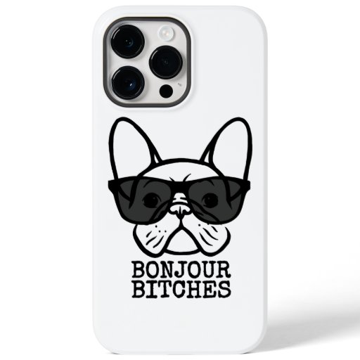 Frenchie Dog Pet Owner Bonjour Glasses Cool French Case-Mate iPhone 14 Pro Max Case