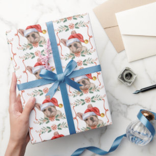 Frenchie Dog Santa Christmas Wrapping Paper